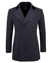 Tom's Ware Mens Premium Wool Blend Pea Coat