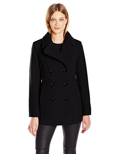 London Fog Women's Double Breasted Peacoat with Scarf - PeaCoat.org