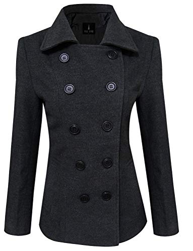 Tom's Ware Womens Trendy Double Breasted Wool Pea Coat - PeaCoat.org
