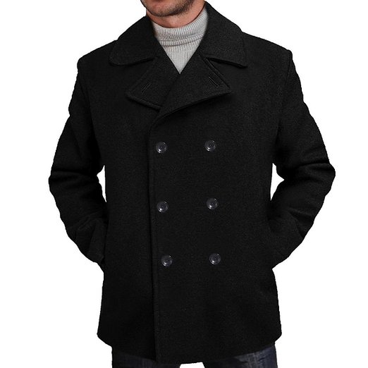 BGSD Men's 'Mark' Classic Wool Blend Pea Coat