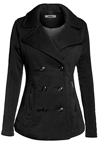 BodiLove Women's Stylish and Warm Peacoat with Sherpa Lining