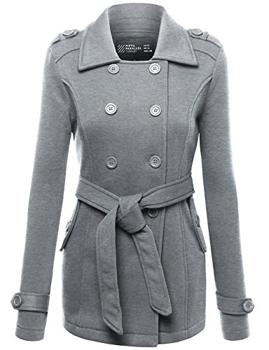 FPT Womens Double Breasted Peacoat With Waist Tie (S-3XL)