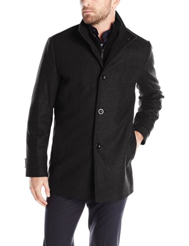 Kenneth Cole New York Men's Wool-Blend Coat with Bib