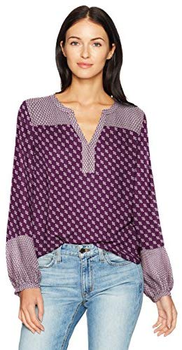 NYDJ Women's Mixed Print Peasant Blouse