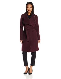 Anne Klein Women's Wool Cashmere Wrap Coat with Belt