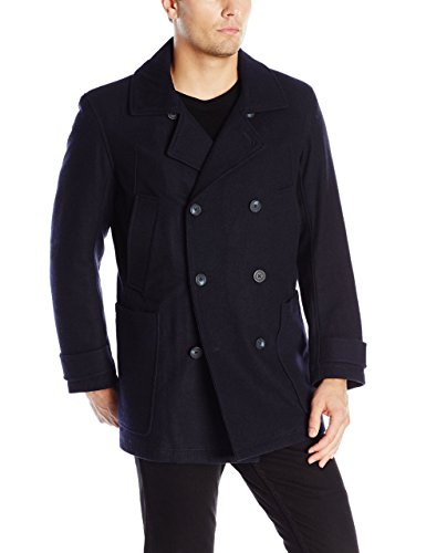 Marc New York by Andrew Marc Men's Mulberry Wool Peacoat with Removable Bib