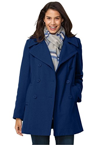 Women's Plus Size Wool-Blend Double-Breasted Peacoat