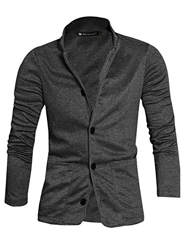 Allegra K Men Button-tab Epaulets Slim Fit Double Breasted Belted Worsted Coat