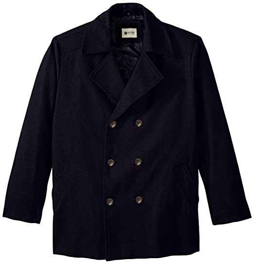 Haggar Men's Big-Tall Bedford Double-Breasted Peacoat