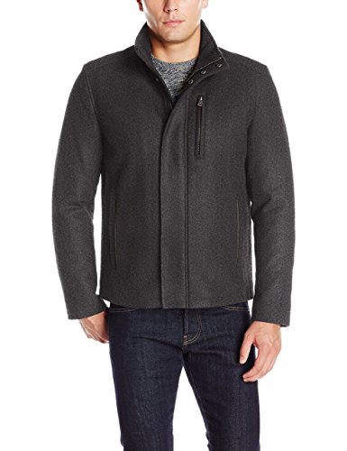 Cole Haan Signature Men's Wool Melton Jacket with Knit Collar - PeaCoat.org