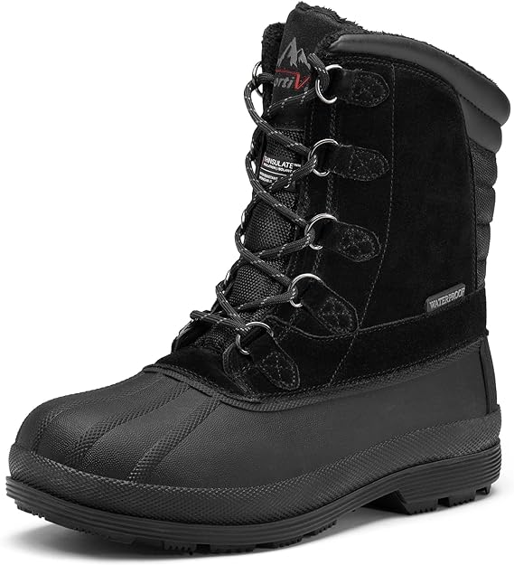 NORTIV 8 Men's Insulated Waterproof Work Winter Snow Boots