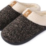 ULTRAIDEAS Mens Slip On Slippers, Sherpa Lined House Shoes