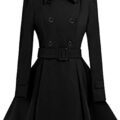 ForeMode Women Swing Double Breasted Wool Pea Coat