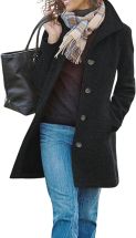 chouyatou Women's Winter Wool Blend Pea Coat