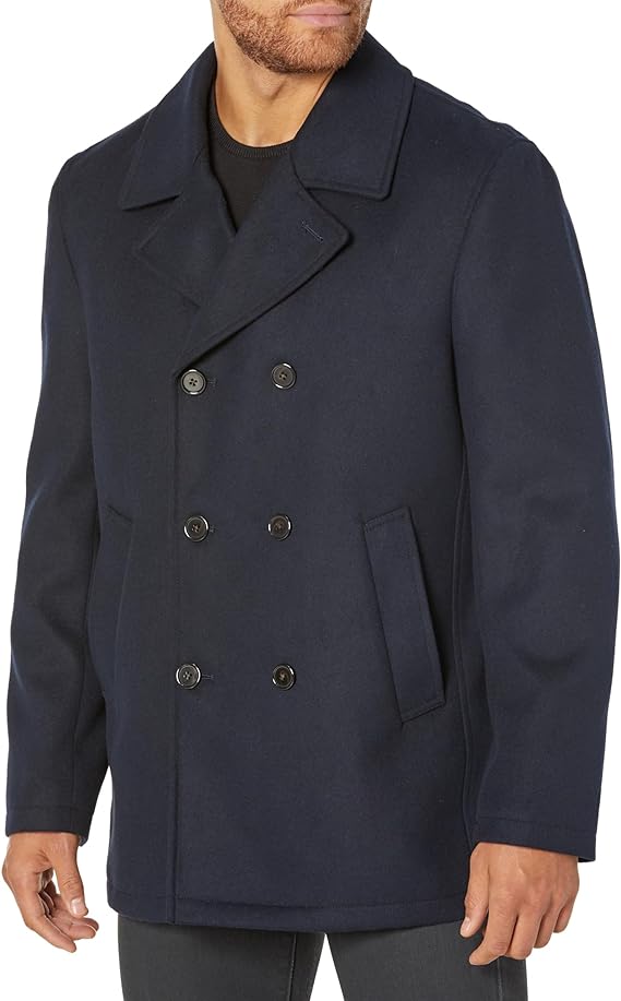 Ben Sherman Men's Boris Classic Double Breasted Peacoat Jacket