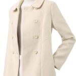 Allegra K Women's Peter Pan Collar Double Breasted Winter Long Trench Pea Coat