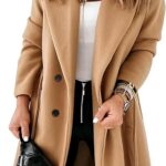 Hooever Women's Double Breasted Wool Blend Coat