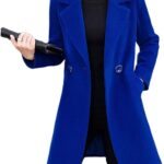 Omoone Women's Long Sleeve Slim Fit Warm Winter Wool Blend Pea Coat Overcoat