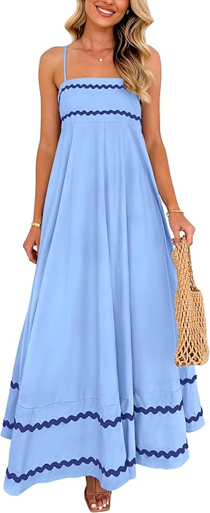 PRETTYGARDEN Womens 2025 Summer Flowy Maxi Dress