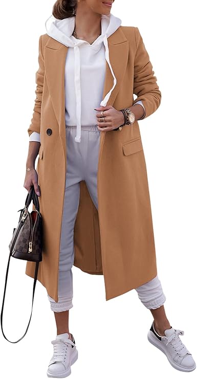 Zwurew Women's Double Breasted Pea Coat